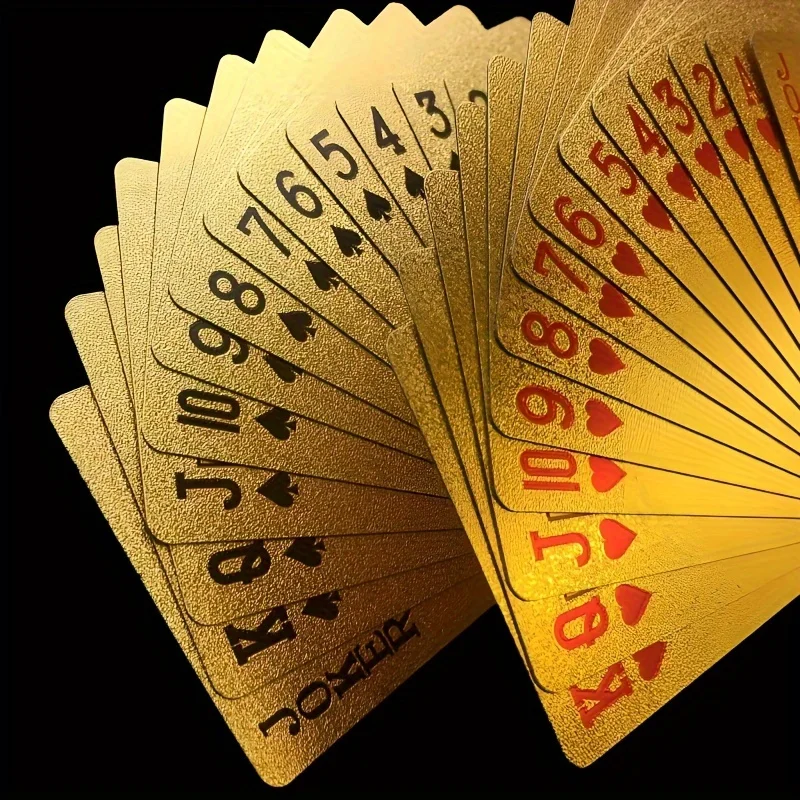 

Gold Foil Poker Card, Plastic Waterproof Poker Card For Party Game, Creative Playing Cards
