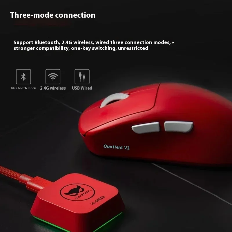 Waizowl Ogm Pro V2 Gamer Mouse 3 Mode Lightweight Mouse Paw3950 Bluetooth 2.4g Wireless Mouse Office Gaming Mouse Custom Pc Gift