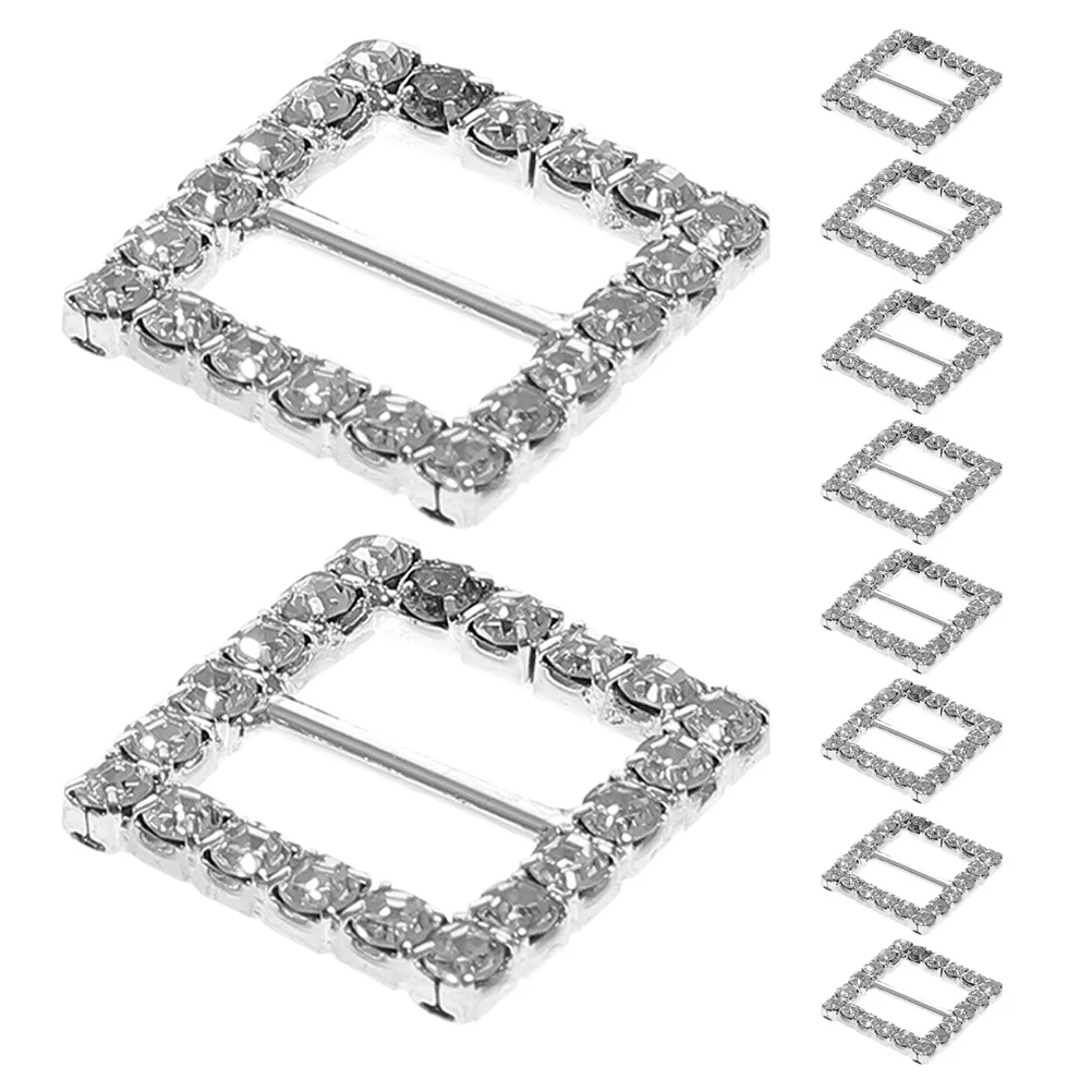 20 Stück quadratische Strass-Schnallen, elegante Schal-Verschlüsse, Damen-Kleidung, Verschlüsse, Party, Hochzeit, Dekor, Schal-Verschlüsse