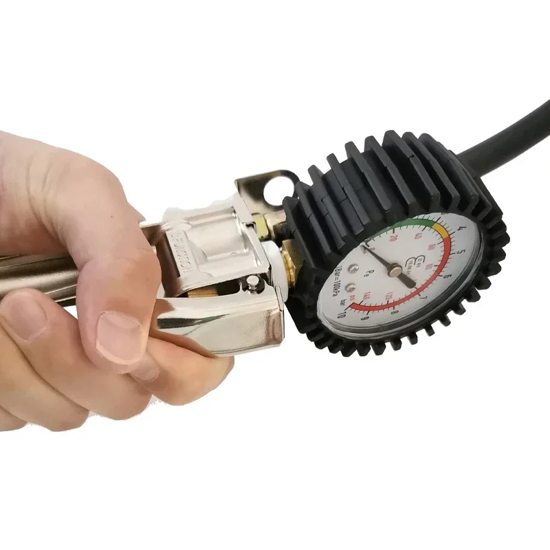 Tire Changer Pistol Grip Inflator With Pressure Gauge And Couplers