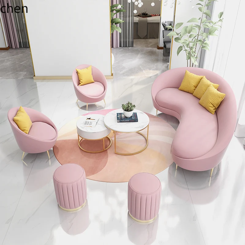 

QZT small sofa coffee table combination office rest area reception room