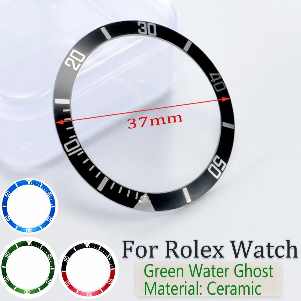 37mm Aluminiumlegierung Uhr Lünette Ring für Rolex Submariner Water Ghost GMT Taucheruhr Gehäuse Herrenuhr Ersatzteil Zubehör