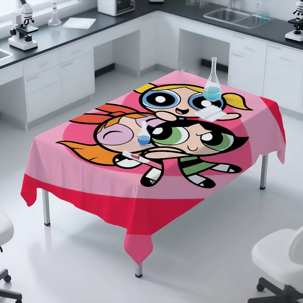غطاء طاولة للفتيات من T-The Powerpuff غطاء طاولة لأعياد الميلاد ومستلزمات الحفلات وأدوات المائدة والحفلات