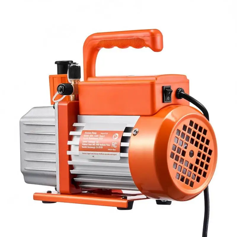 Pompe à vide, 5 CFM, pompe à vide rotative à une seule étape pour systèmes HVAC, pour systèmes R134a R22 R410a, kit de pompe à vide pour climatisation automobile avec bouteille d'huile, pour l'entretien de la climatisation automobile et la dégazage des résines