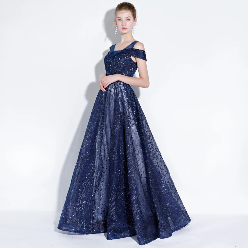 A Line Off Shoulder Prom Dresses Long Elegant Party Dresses for Women 2023 Formal Occasion Dress Evening Gown with Belt