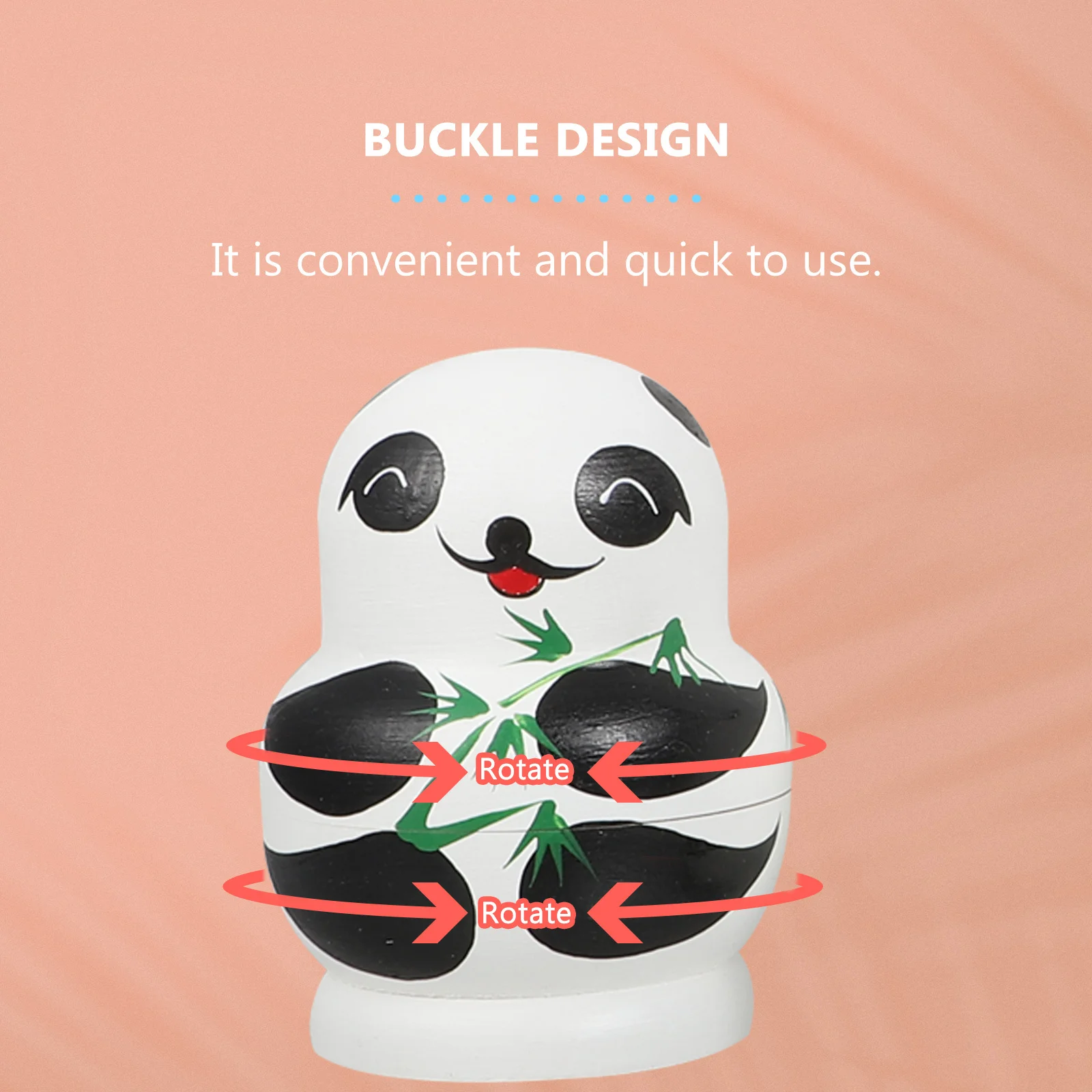 

1 set 1 Set Panda Stacking Wooden Nesting Kids Home Office Decor Russian Matryoshka Gift Ten-Layer Design Flat Safe Surface