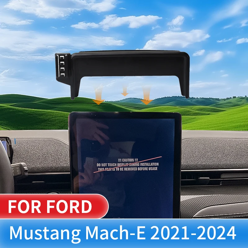 For Ford Mustang Mach-E 2021-2024 Phone Holder Screen Fixed Base Wireless Charging Stand Phone Mounts Car Glasses Storage Box
