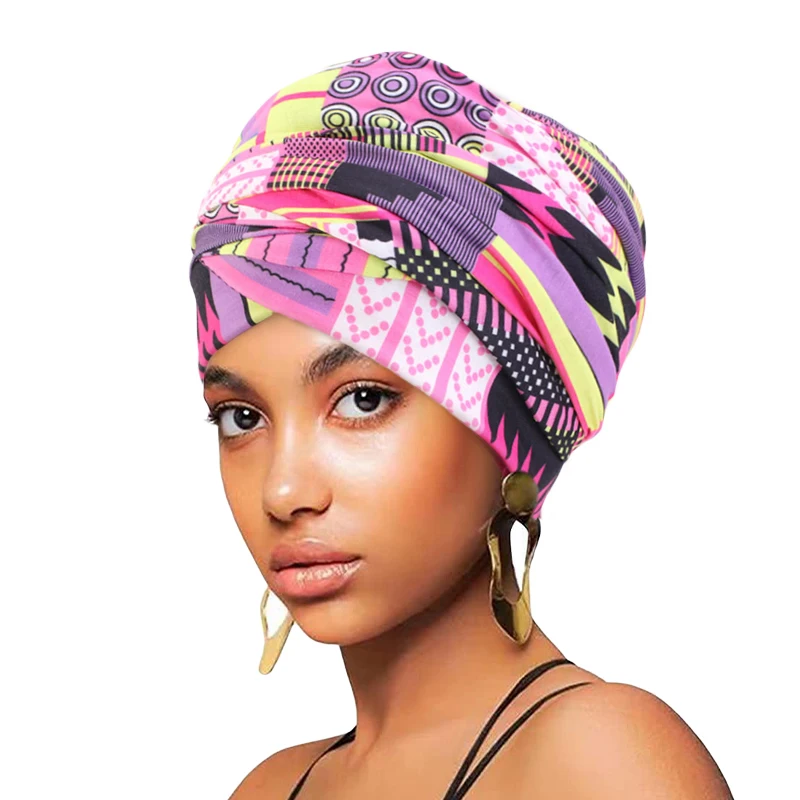 

New Muslim Women Hijabs Print Turban Hats Long Scarf Hat Inner Hijabs Indian Hat Islamic Turban African Head Cap Scarves Turban