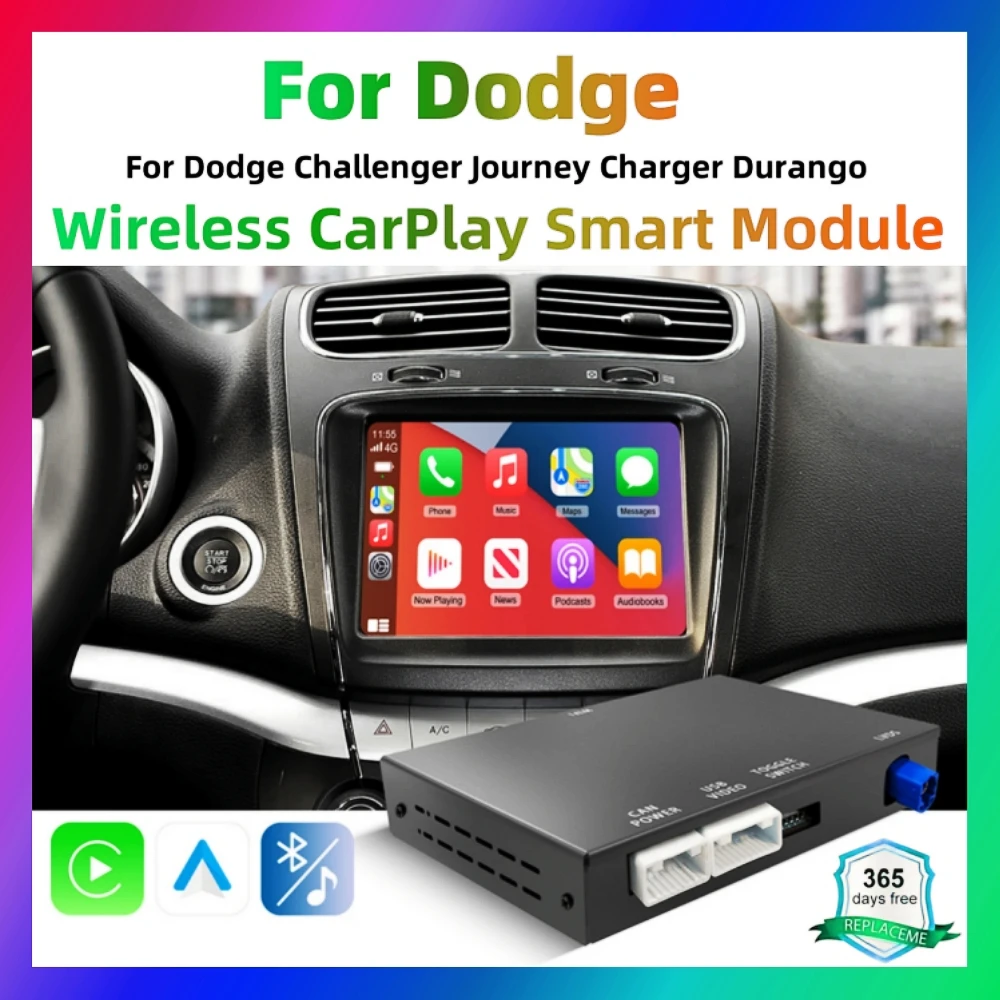 Kit de actualización automática inalámbrico CarPlay Android, caja decodificadora para Dodge Challenger Journey Charger Durango