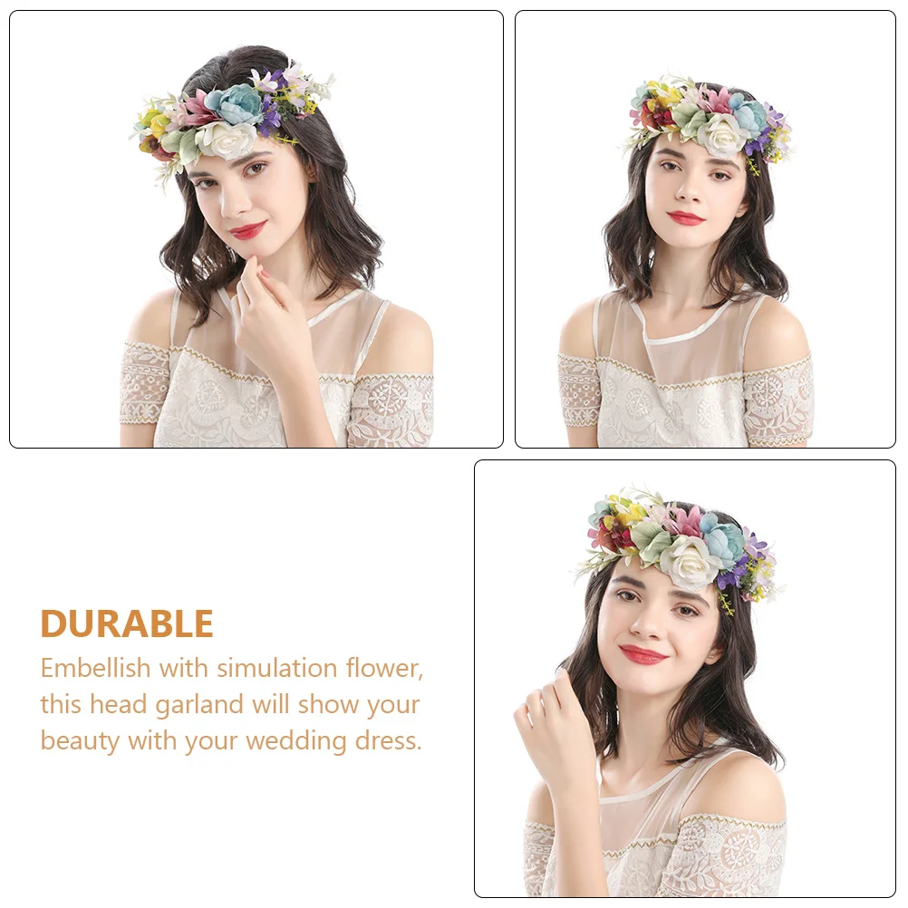 Guirlanda bandana flor headwear hairband menina headpiece coroa de casamento as flores noiva floral