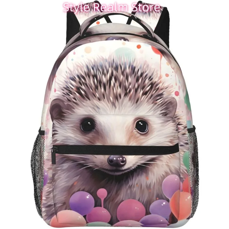 

laptop bag back to school Cute Hedgehogs Lightweight Laptop Backpack Lightweight Multipurpose Travel Casual Daypack Unisex Colle