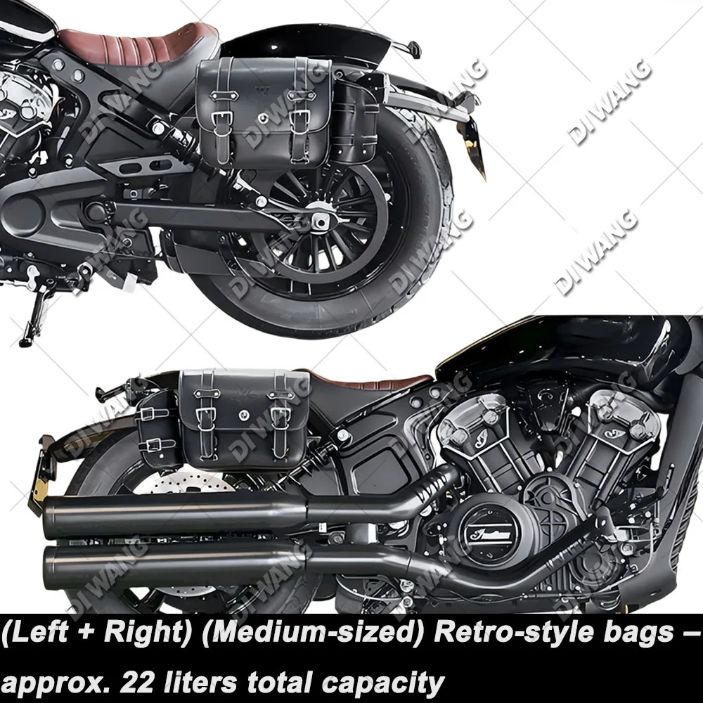 Motorcycle Retro Side Bag For Indian Scout Bobber Side Pannier Helmet Bag Quick Release Modified Accessories