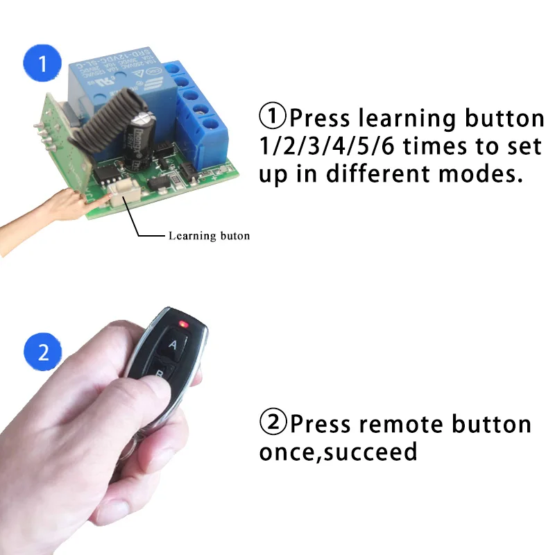 DC12V 10A przekaźnik 1 CH 433Mhz bezprzewodowy RF pilot zdalnego sterowania przełącznik nadajnik z odbiornikiem moduł do drzwi światła LED pilot