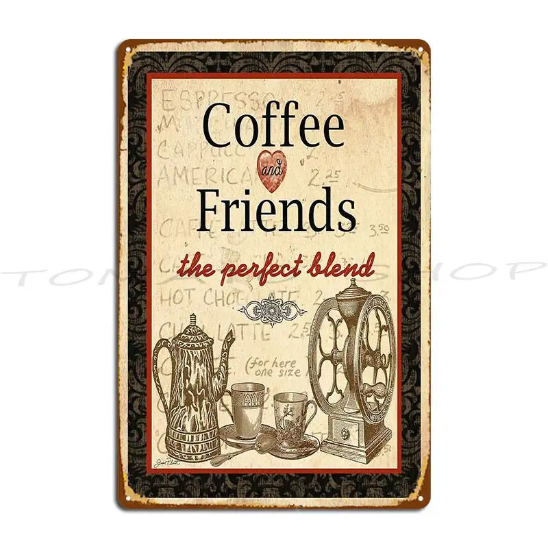 Coffee And Friends Metal Sign Home Cinema Living Room Printing Tin Sign Poster