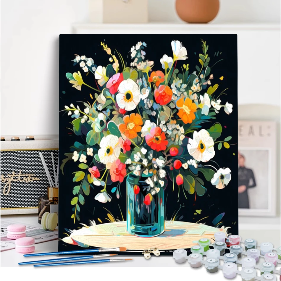 

RUOPOTY Painting By Number Adults Flowers Diy Crafts Decorative Paintings On Canvas Picture Drawing Markers By Numbers On Canvas