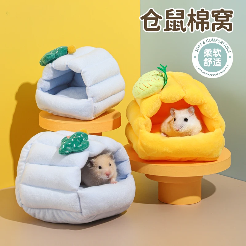 Guinea Pig Bed Warm Fleece Hideout Cozy Small Animal House Bedding for Rabbit Bunny Hamster Ferret Hedgehog Rat Chinchilla