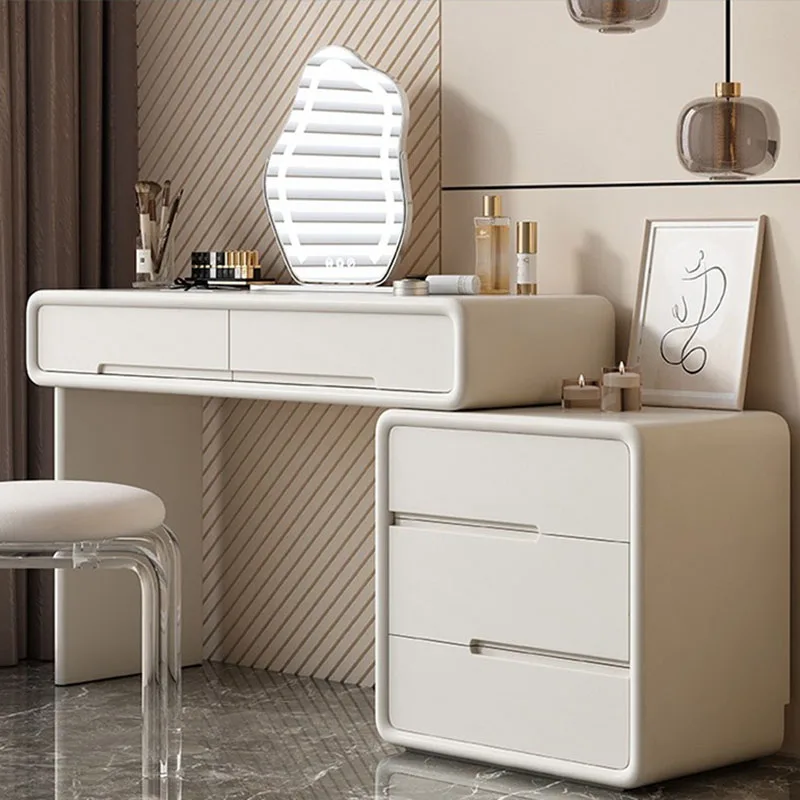 White Desk Furniture For Beauty Salon Makeup Chair Luxury Nordic Dressing Table Toiletries Modern Nail Vanity Set Accent Rooms