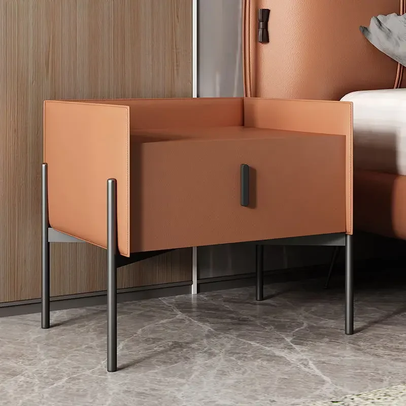 Minimally Modern Lightweight Luxury Leather Internet Famous Cabinet Creative Storage Cabinet For Bedroom Storage And Storage