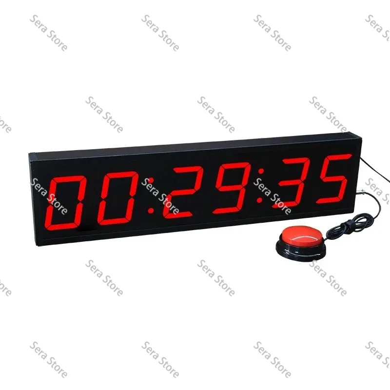 CP19 Interactive Digital Countdown Wall Clock Large Display Stopwatch Game with Buzzer Button Stop Time for Competition Game Act