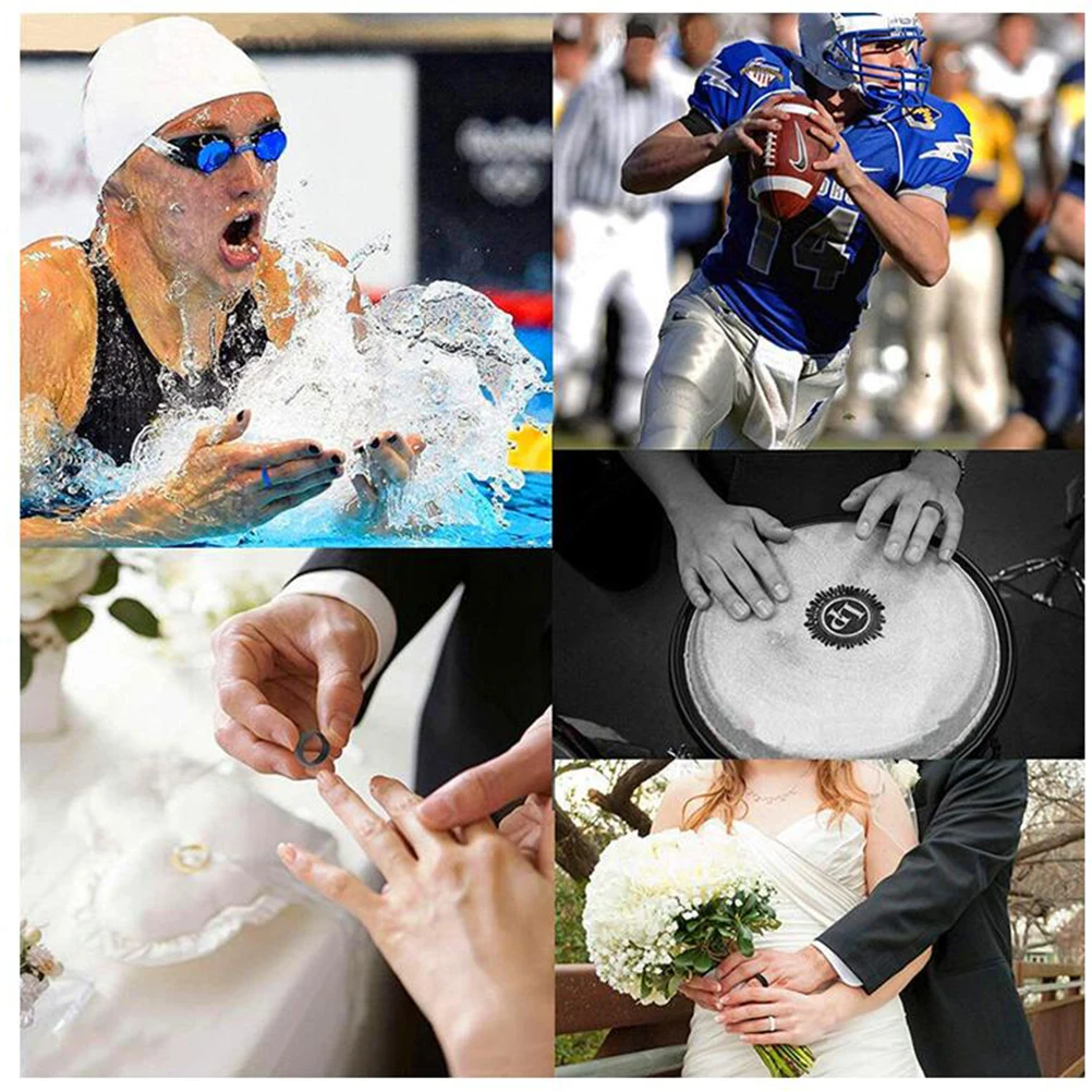 

3Pcs Classic Rings Silicone Jewelry for Couples Everyday Wear and Celebrations Size 12 Silicone Rings