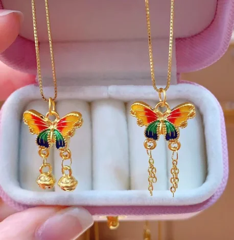 

24k pure gold pendants 999 real gold butterfly pendant for women