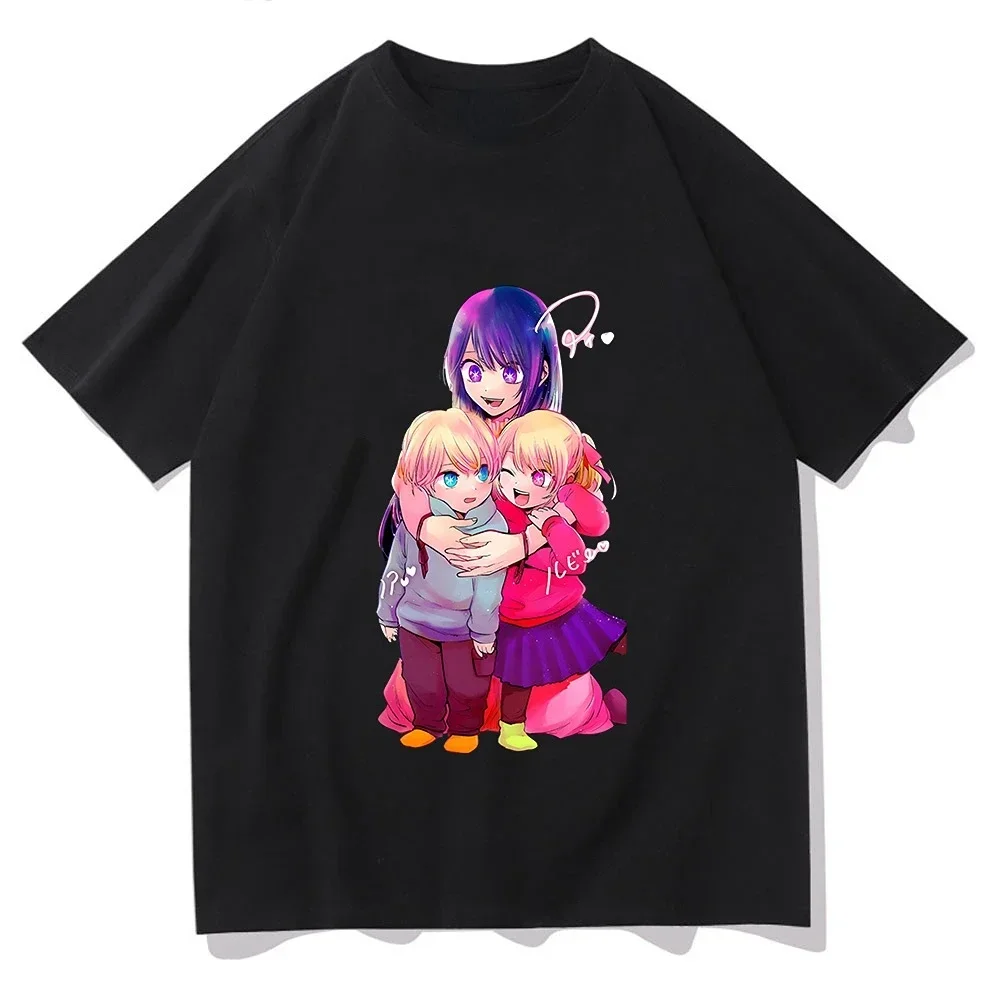 Anime Oshi No Ko Hosino Print Women T-shirt Kawaii Ai Aqua Ruby Cartoon Short Sleeves T Shirt Summer Casual Loose Streetwear Top