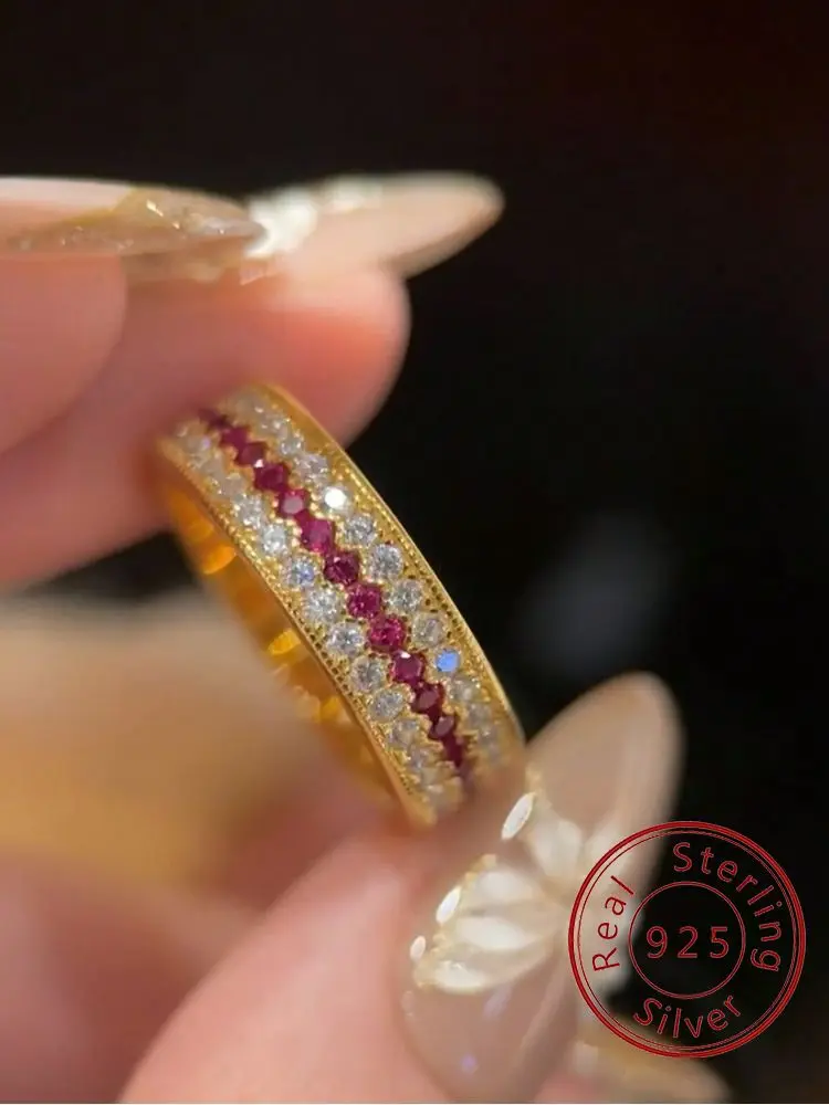 

Роскошное модное индивидуальное круглое кольцо из стерлингового серебра 925 пробы с цирконом для женщин, юбилейное свадьба, ювелирные изделия высокого качества