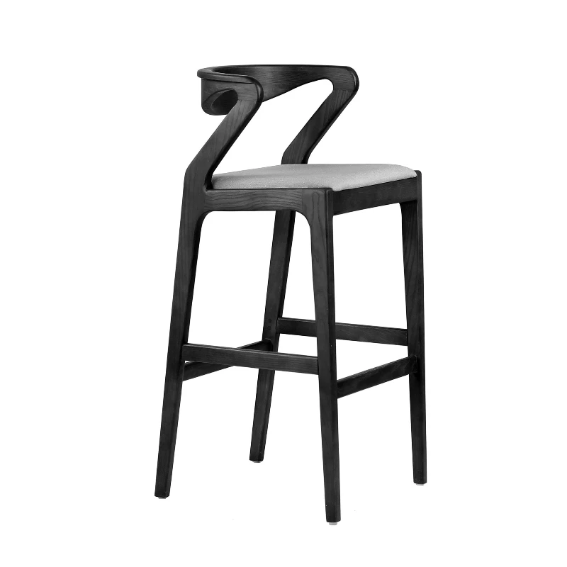 

Simple Nordic Modern Solid Wood Bar Chair High Foot Designer Creative Fashion Bar Chair 75/65cm Sitting Height