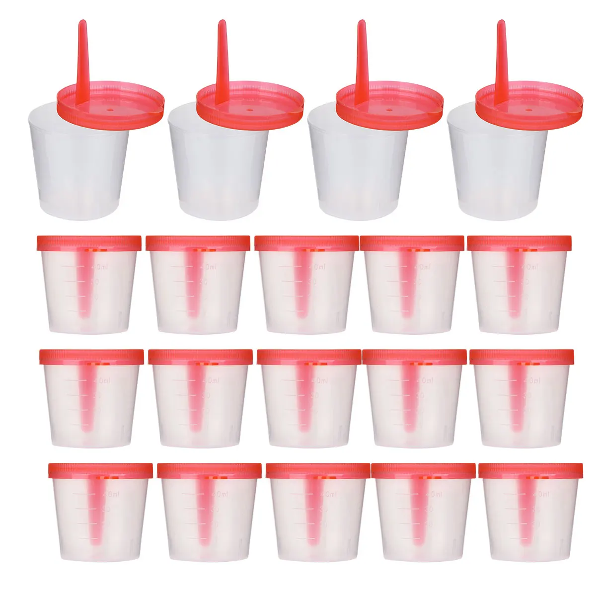 

50pcs 40Ml Specimen Cups Leakproof Sterile Medical Containers Disposable Test Cups For Urine Stool Collection With