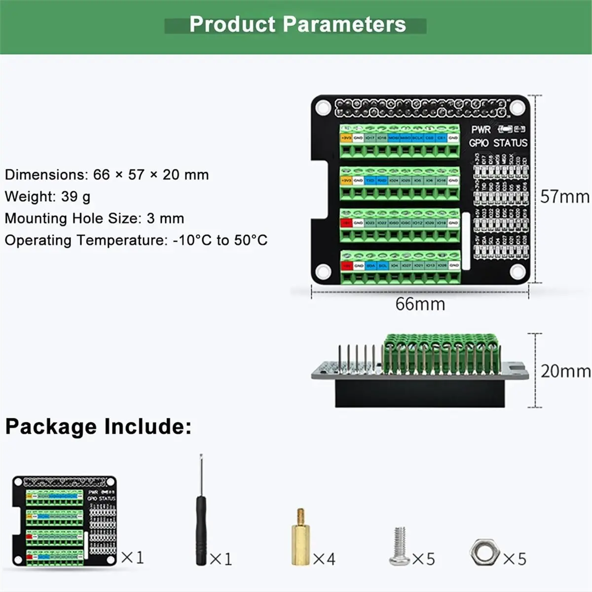 A003 For GPIO Expansion Board Breakout Module for 4B/3B+/3B/2B/B+/Pi Zero W/Pi Zero