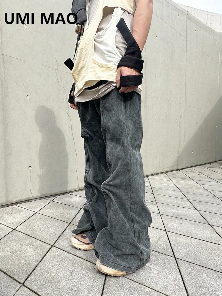 

UMI MAO Dune Archive Aluminum Wire Irregular Silhouette Pure Cotton Worn Wide Leg Casual Pants For Men