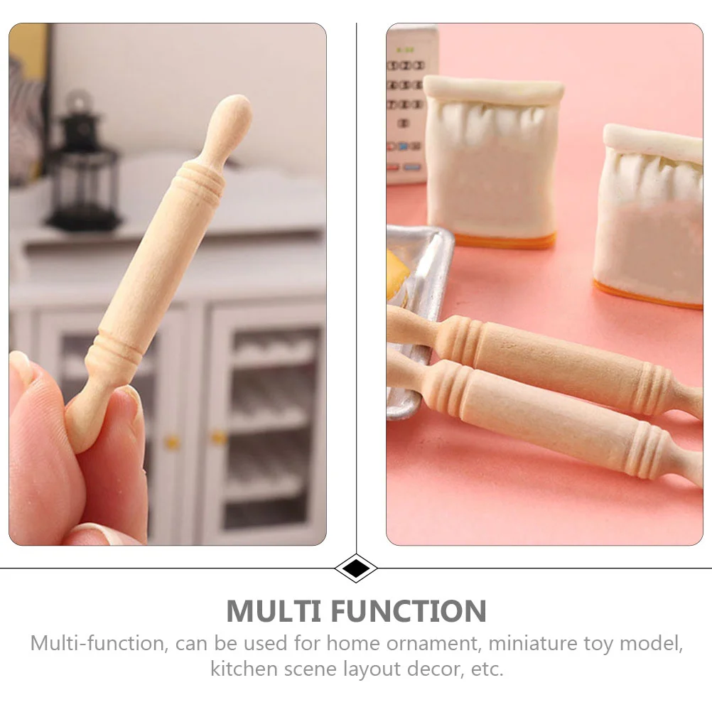 11 Pcs Rolling Pin Mini House Decor French Miniature Tiny Prop Small Child