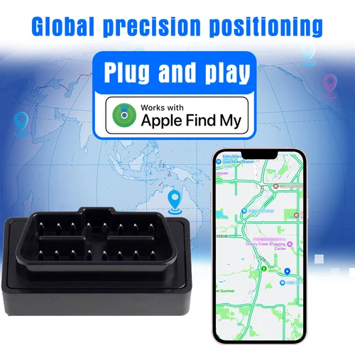 Imagen 2 del producto Mini rastreador GPS OBD con Find My APP para localizador GPS Apple, dispositivo de seguimiento antipérdida para vehículo, Monitor de aplicación gratuito antipérdida