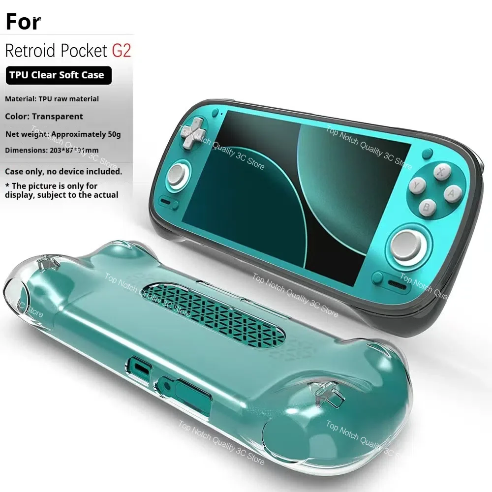 Retroid Pocket G2 用透明 TPU 保護ケース - ゲームコンソールに完璧にフィット、傷防止、落下防止