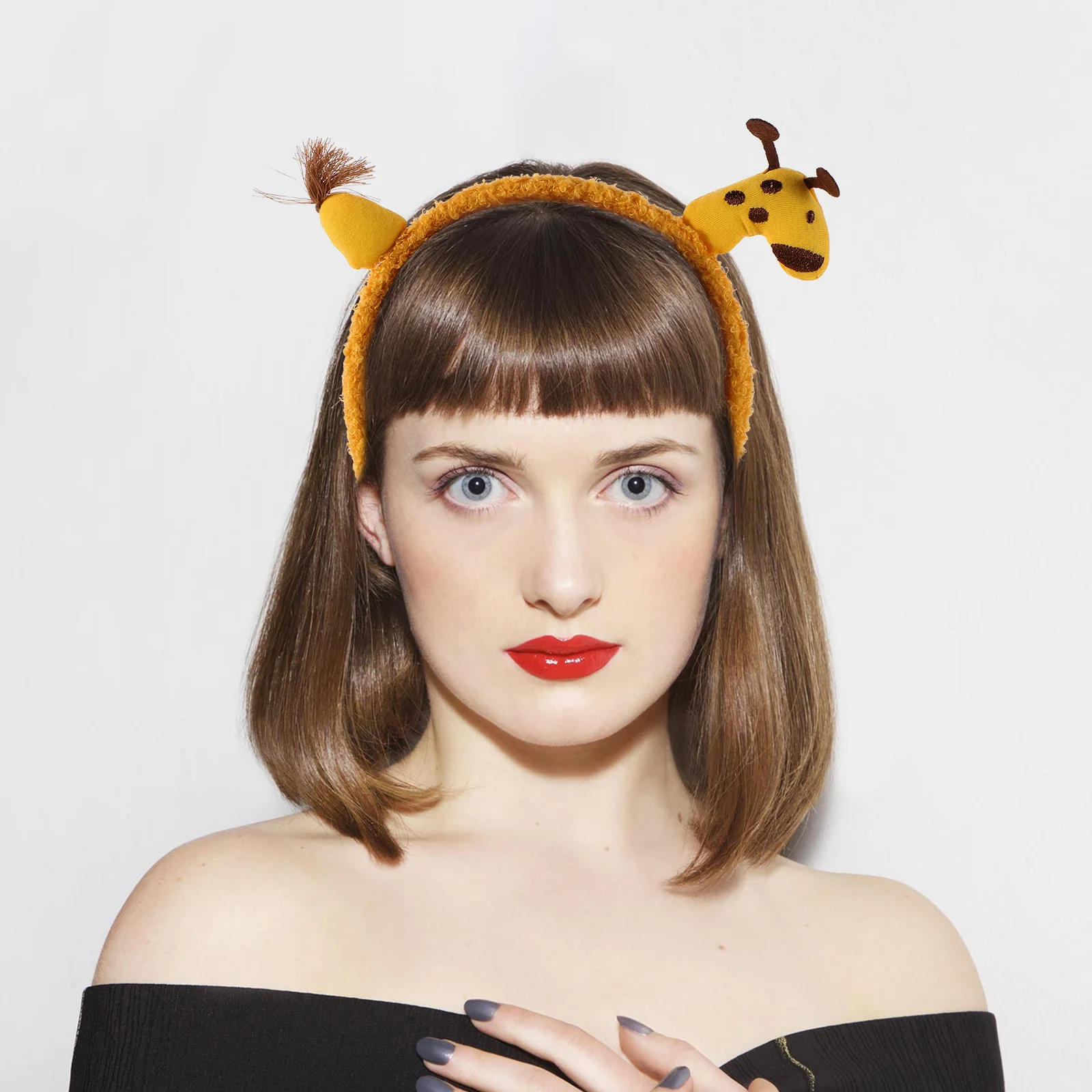 

4Pcs Giraffe Headband Cute Yellow Cartoon Spa Face Washing Headband Soft Comfortable Hair Hoop for Women Skincare Makeup Party