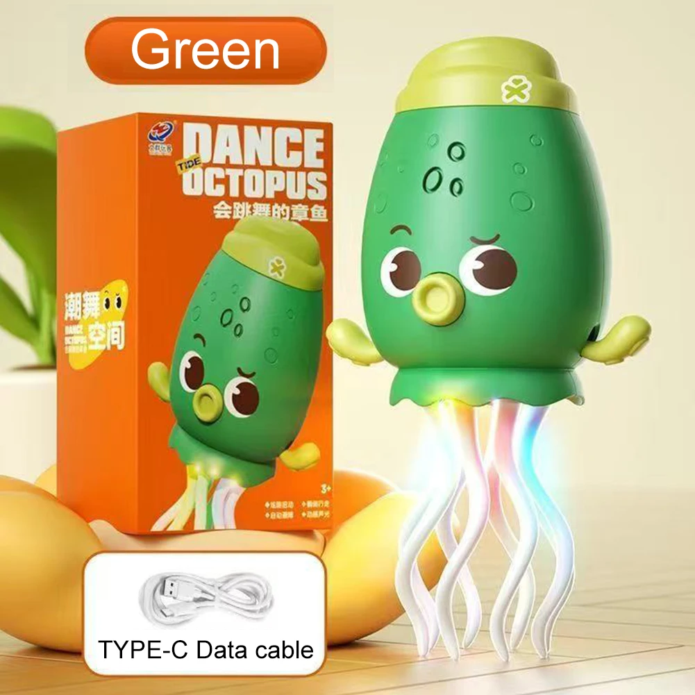 Polpo Danzante Elettrico con Musica, Interattivo, Cavo Tipo C, Sensore Ostacoli, Giocattolo Educativo per Bambini