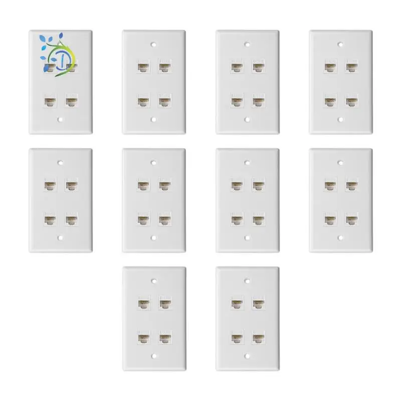 aee1-10pcs-cat-6-ethernet-wall-plate-4-port-female-to-female-compatible-with-cat6-5-5e-removable-faceplate-for-easy-install