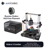 ANYCUBIC Kobra 3 FDM Multi-Color 3D Printer 4 to 8 Color Kobra 3 Combo Max 600mm/s Printing Speed Build Size 250x250x260mm