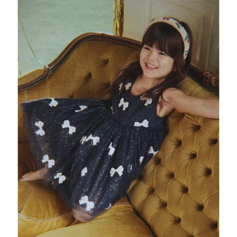 2025 الشتاء KS سلسلة جديدة شبكة نفخة تنورة القوس الحب حبة ليتل الجنية فستان الأميرة عيد الميلاد حفلة الأطفال فستان طفلة