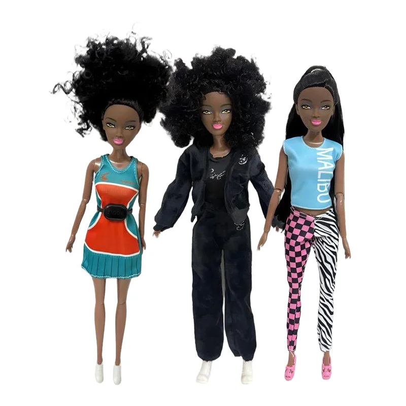 

Модная кукла-девочка 11,5 дюймов, африканская кукла с одеждой, быстрая доставка, подарок на день рождения для девочки, игра для самостоятельной сборки