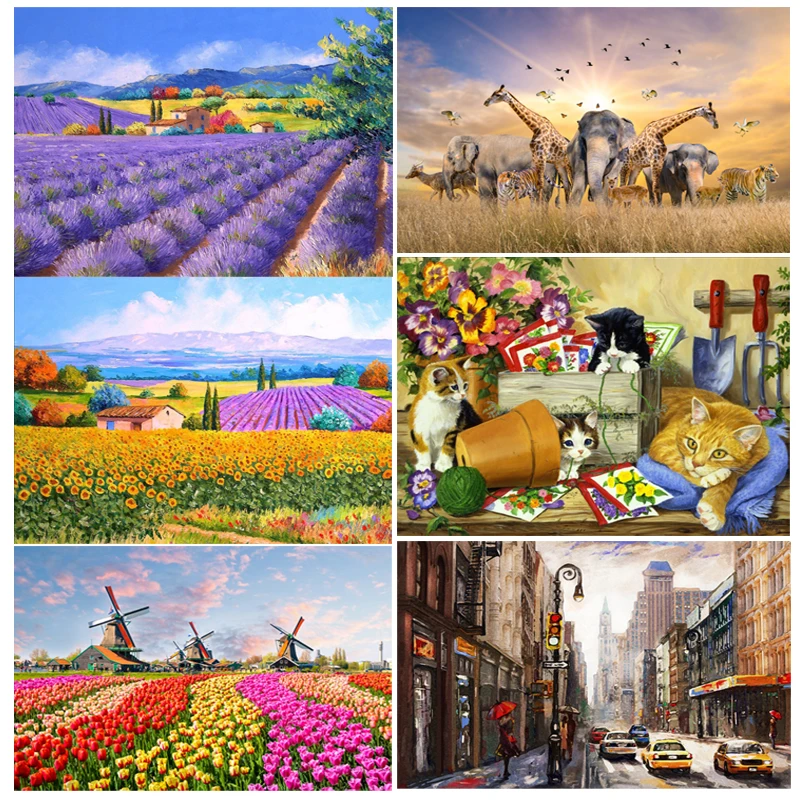 

Paper Puzzle 500 Pieces For Kid Adult Landscape Oil Painting Toy Puzzle Family Game Home Wall Decoration Handmade Diy p396