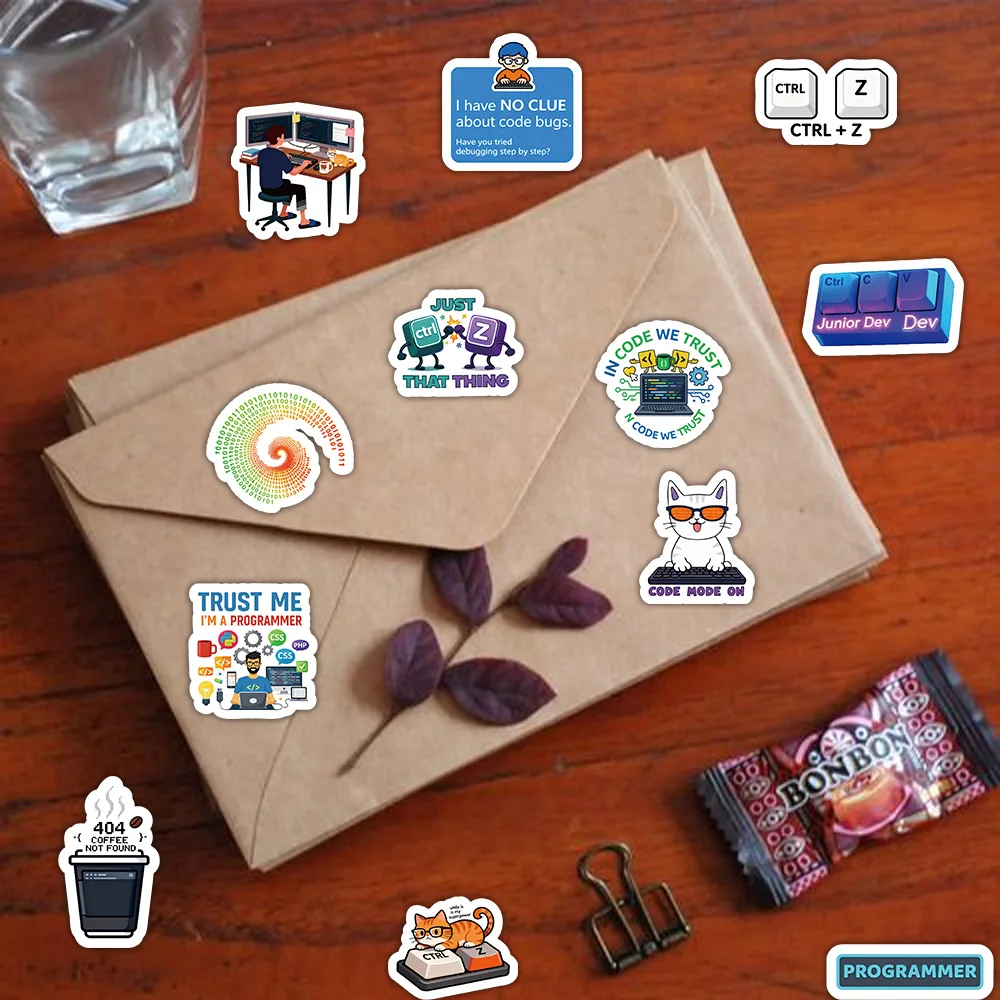 

55pcs Programmer sticker | Technology and meme design stickers | Suitable for developers, laptops and decorative stickers