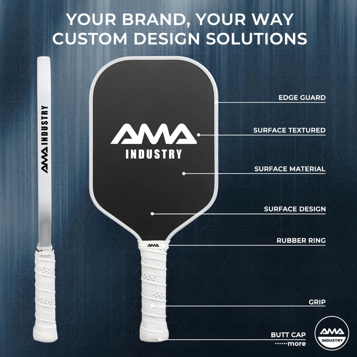 AMA SPORT Custom Graphite Racquet Newly Developed NXT II Eddy Current Honeycomb Core 16mm For T700 Pickleball