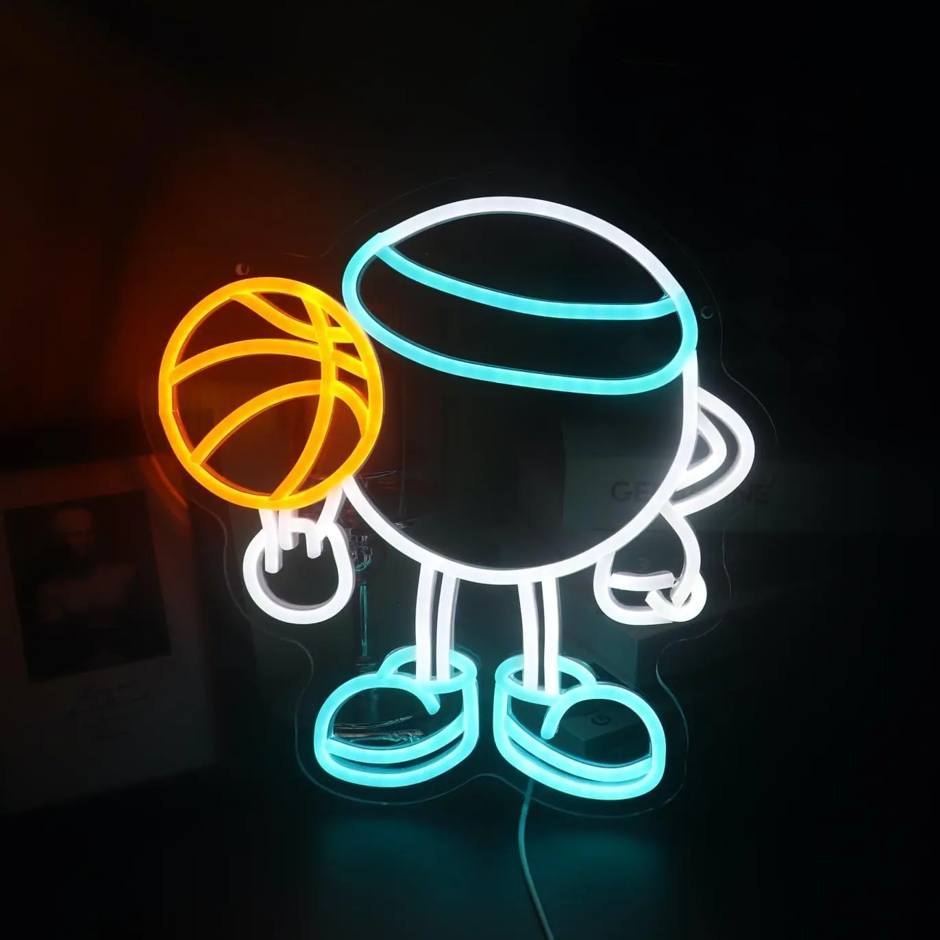 

Basketball Boy Neon Light Sign Dimmable LED Neon Sign For Wall Decor Room Party Shop Club Bar Game Room Decor Birthday Art Gift