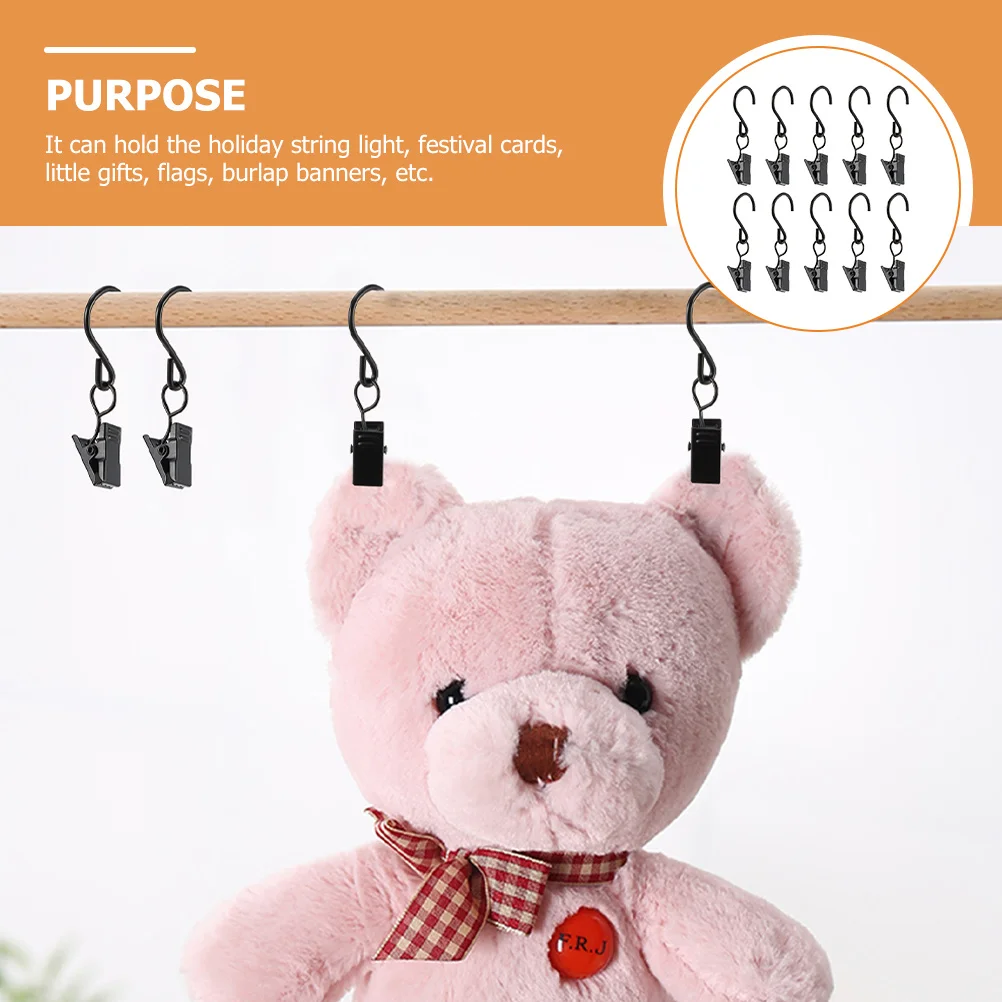 

40Pcs Hooks Clips Metal Curtain Hangers Smooth Finish No Snagging Long Lasting Use Curtain Hooks Hanging Clips