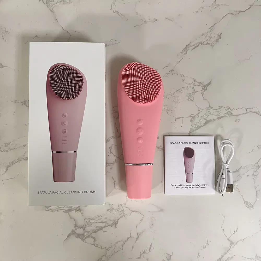 Nettoyeur électrique 2 en 1, brosse, Machine pour le visage, gommage en Silicone, soins de la peau, masseur, outil exfoliant pour points noirs