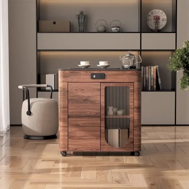 

Балкон, бытовой, небольшой квартирный стол, многофункциональная тележка для чая, стол из цельного дерева, кунг-фу, чайный мобильный выдвижной