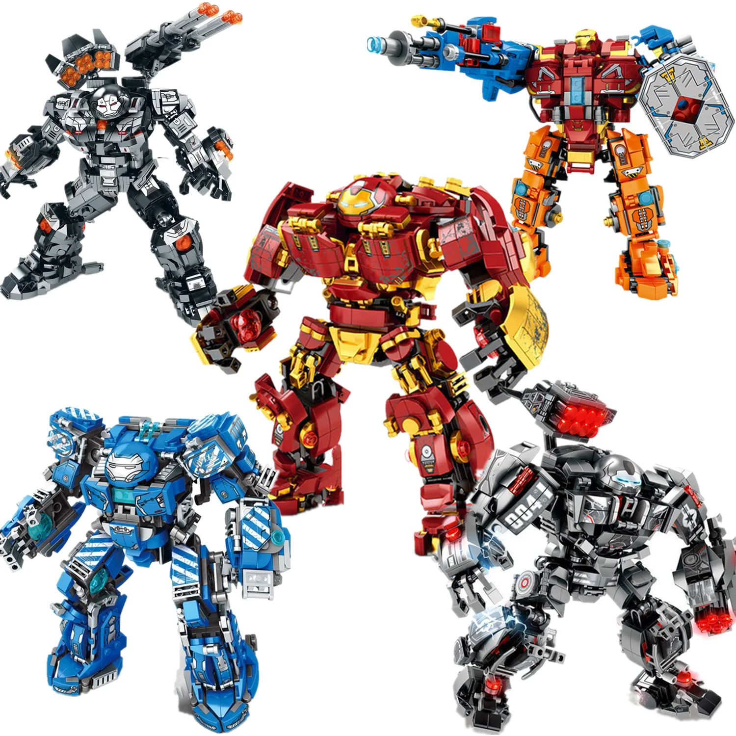 NEW Iron Man Super-Heros MK44 MK85 Robot Figures Ideas Heavy Mech Armor Model Figures Building Brick Block Gift Toy