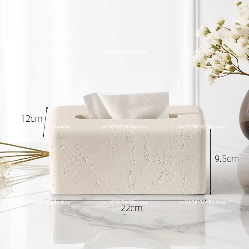 

Luxury Hole Stone Tissue Box High-end Creative Desktop Organizer for Living Room Dining Table