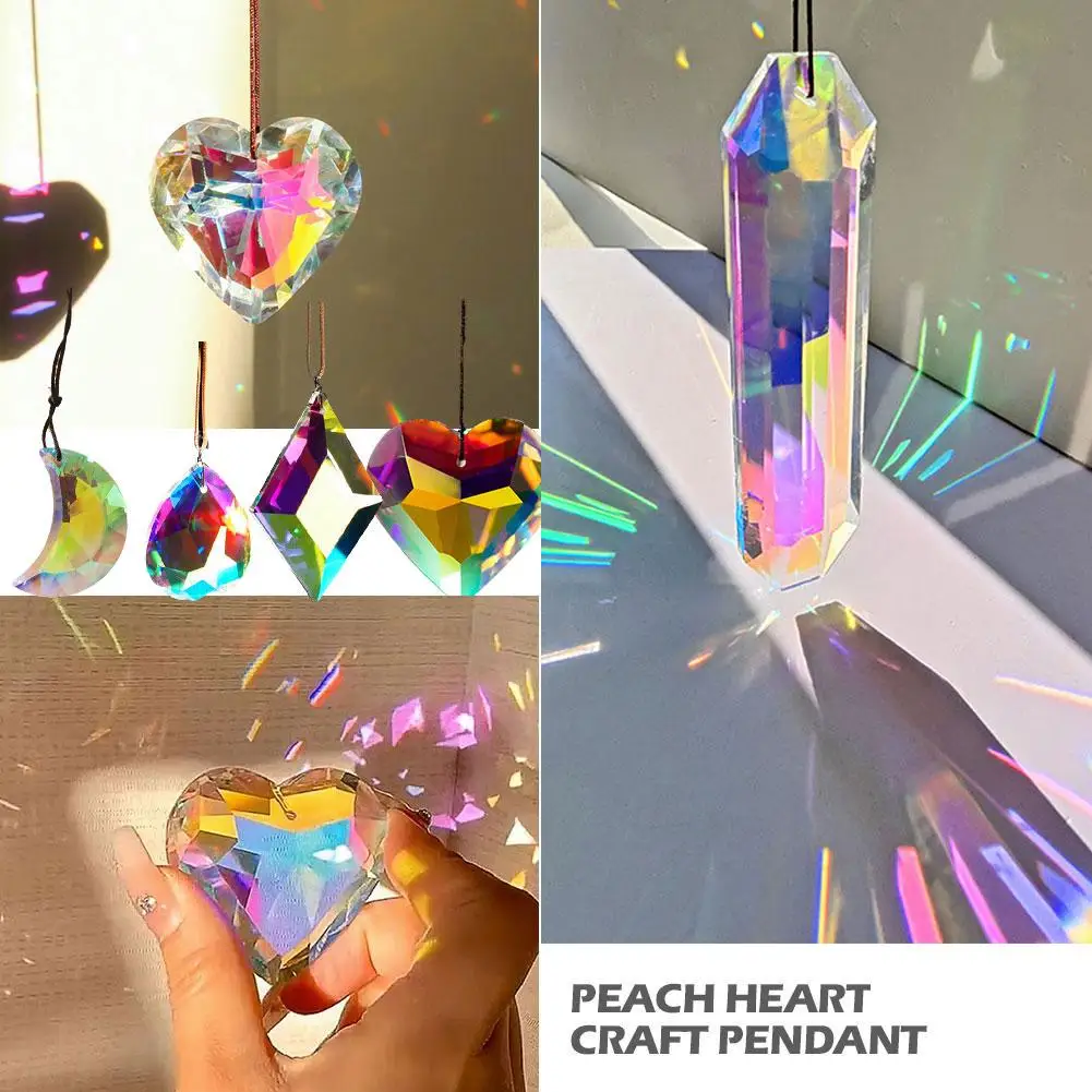 1 Pcs Catcher Window Prism Pendant, Crystal Rainbow Decoration Home, Art Garden Garden Manufacturing Ornament, Hanging V1y2